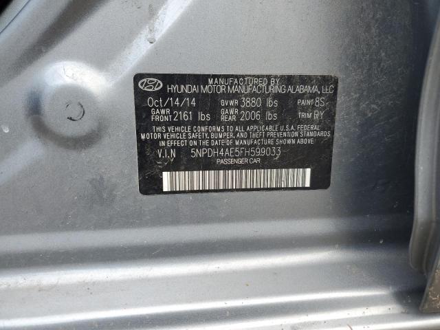 2015 HYUNDAI ELANTRA 4D 5NPDH4AE5FH599033