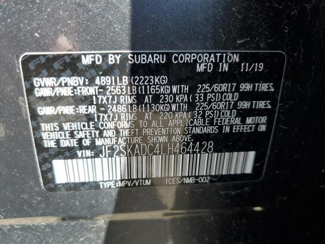 2020 SUBARU FORESTER JF2SKADC4LH464428
