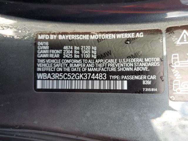 VIN WBA3R5C52GK374483 2016 BMW 4 Series, 435 XI no.13