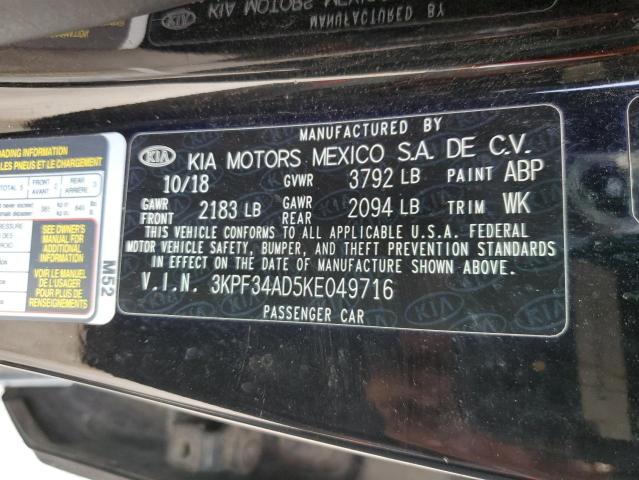 2019 KIA FORTE GT L - 3KPF34AD5KE049716