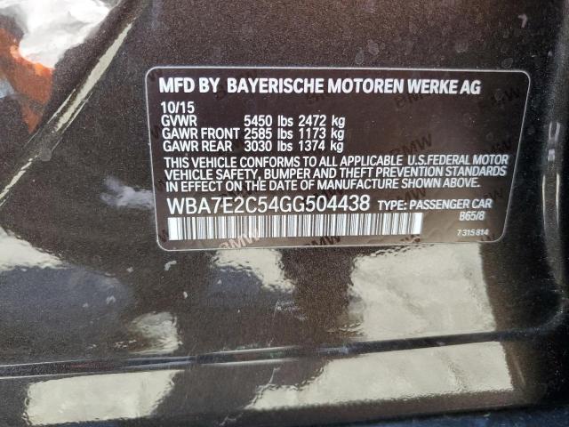 VIN WBA7E2C54GG504438 2016 BMW 7 Series, 740 I no.12