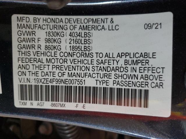 2022 HONDA INSIGHT TO 19XZE4F99NE007551