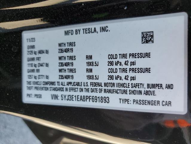 VIN 5YJ3E1EA8PF691893 2023 Tesla MODEL 3 no.13