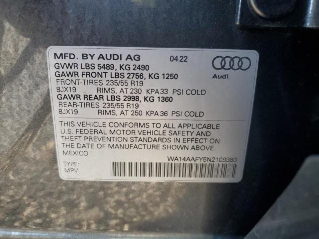 VIN WA14AAFY5N2109383 2022 Audi Q5, Sportback Premi... no.13