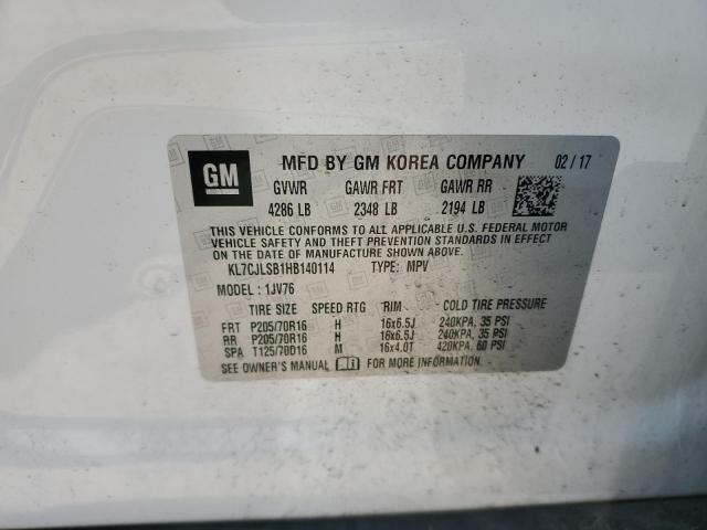 2017 CHEVROLET TRAX 1LT - KL7CJLSB1HB140114