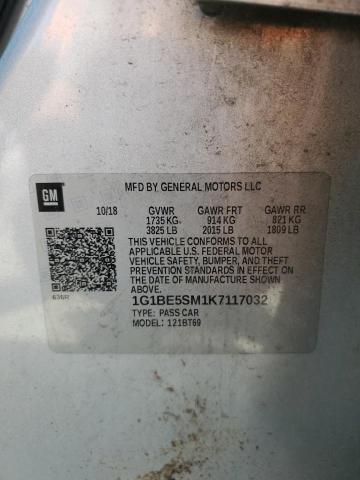 2019 CHEVROLET CRUZE LT - 1G1BE5SM1K7117032