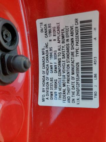 2018 HONDA CIVIC LX - 2HGFC2F55JH559526