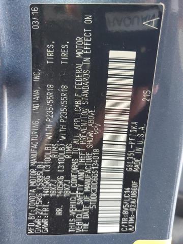 2016 TOYOTA SIENNA XLE - 5TDDK3DC6GS134018