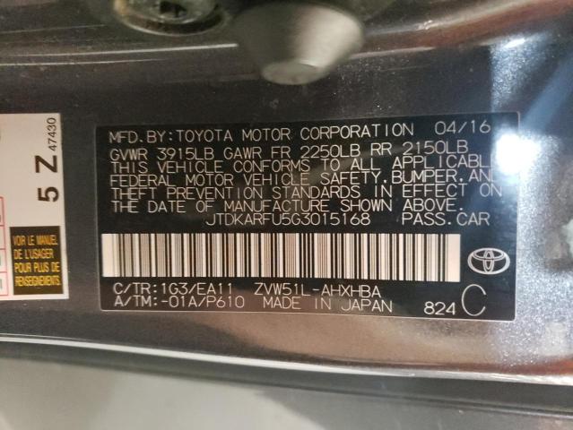 2016 TOYOTA PRIUS - JTDKARFU5G3015168