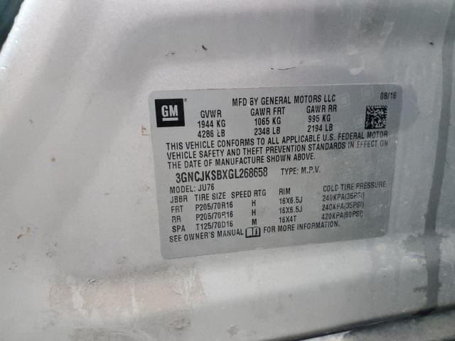 2016 CHEVROLET TRAX LS - 3GNCJKSBXGL268658