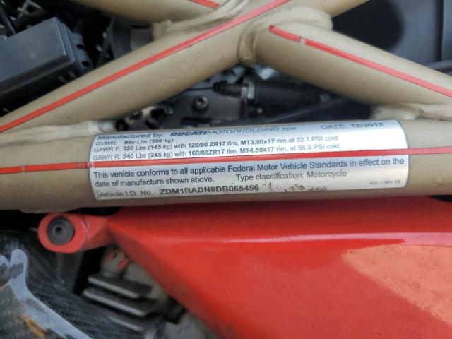 2013 DUCATI MONSTER 69 ZDM1RADN8DB065456