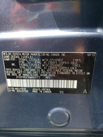 2013 TOYOTA RAV4 LE 2T3ZFREV1DW063172  67161844