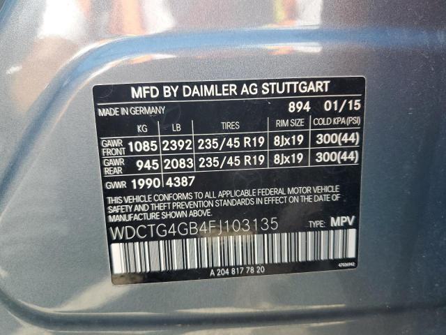 2015 MERCEDES-BENZ GLA 250 4M - WDCTG4GB4FJ103135