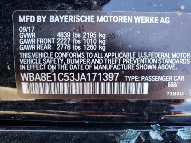 VIN WBA8E1C53JA171397 2018 BMW 3 Series, 330E no.12