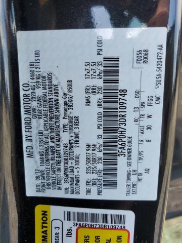 VIN 3FA6P0H73DR109748 2013 Ford Fusion, SE no.12