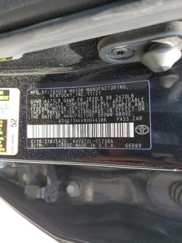 VIN 4T1G11AK4NU644386 2022 Toyota Camry, SE no.12