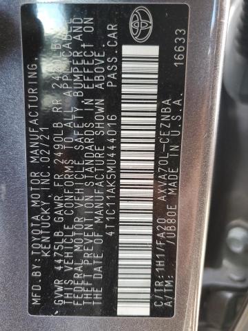 VIN 4T1C11AK5MU444016 2021 Toyota Camry, LE no.13