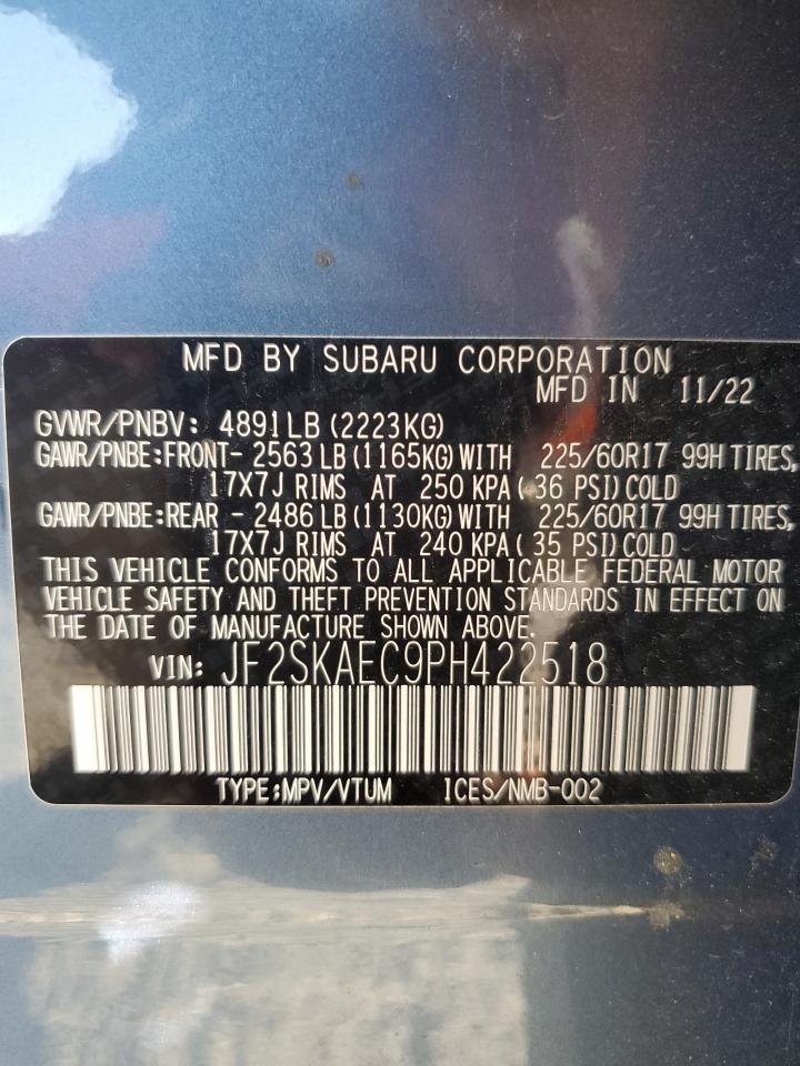 2023 SUBARU FORESTER P 2.5L 4 , VIN: JF2SKAEC9PH422518
