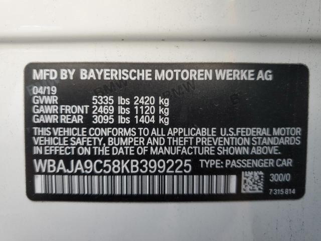 VIN WBAJA9C58KB399225 2019 BMW 5 Series, 530E no.12