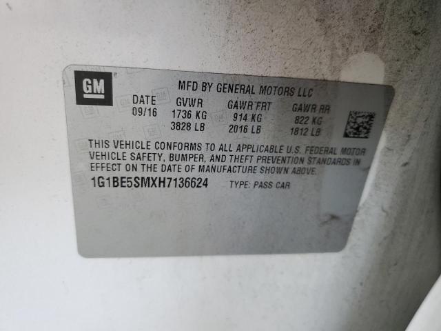 2017 CHEVROLET CRUZE LT - 1G1BE5SMXH7136624
