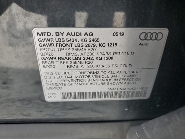 2019 AUDI Q5 PREMIUM - WA1BNAFY0K2114076