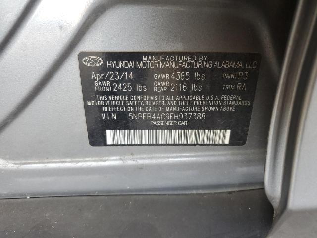 VIN 5NPEB4AC9EH937388 2014 Hyundai Sonata, Gls no.12