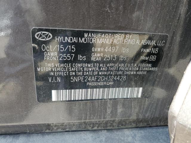 VIN 5NPE24AF2GH324428 2016 HYUNDAI SONATA no.12