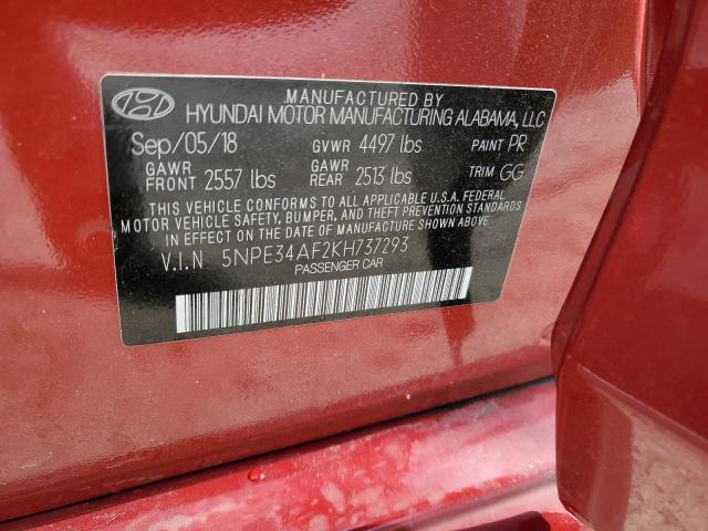 VIN 5NPE34AF2KH737293 2019 Hyundai Sonata, Limited no.13