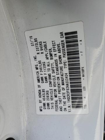 VIN 1HGCR3F92HA003404 2017 Honda Accord, Touring no.12