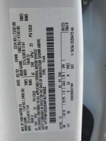 2022 FORD F150 SUPER - 1FTFW1EDXNFA73682