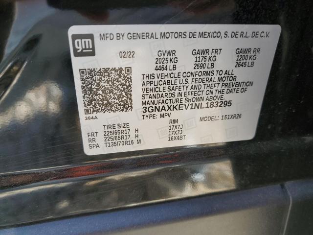 2022 CHEVROLET EQUINOX LT - 3GNAXKEV1NL183295