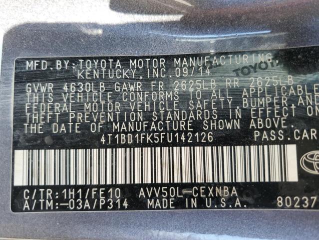 2015 TOYOTA CAMRY HYBR - 4T1BD1FK5FU142126