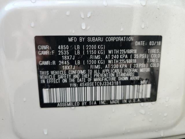 2018 SUBARU OUTBACK TO - 4S4BSETC9J3343181