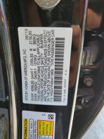 VIN 1HGCV1F42KA115809 2019 Honda Accord, EX no.12