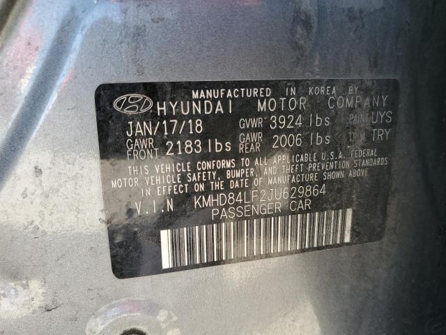 VIN KMHD84LF2JU629864 2018 Hyundai Elantra, Sel no.12