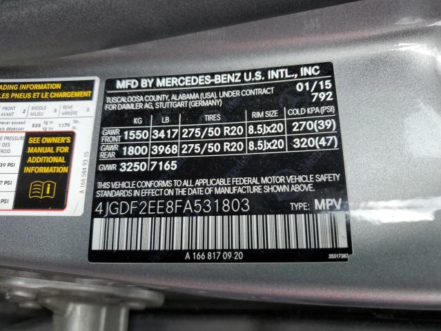 VIN 4JGDF2EE8FA531803 2015 Mercedes-Benz GL-Class, ... no.13