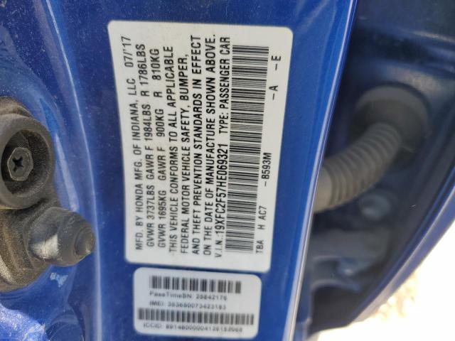 2017 HONDA CIVIC LX - 19XFC2F57HE069321