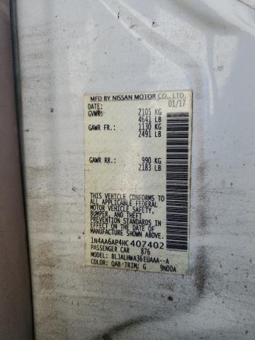 2017 NISSAN MAXIMA 3.5 - 1N4AA6AP4HC407402