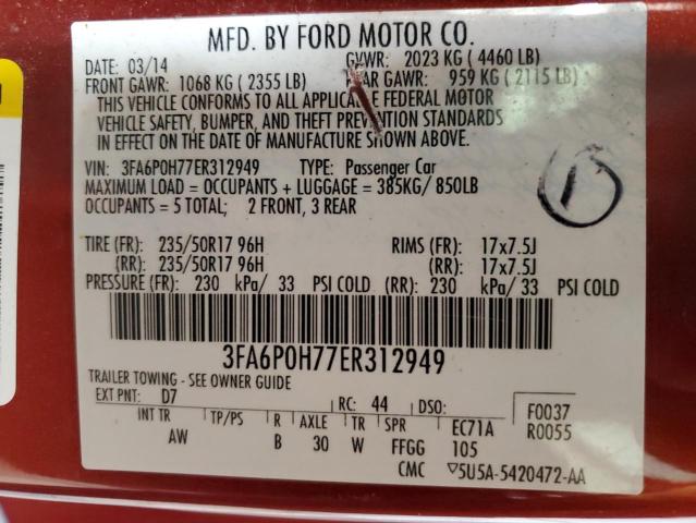 VIN 3FA6P0H77ER312949 2014 Ford Fusion, SE no.12