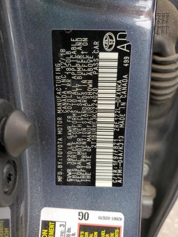 2019 TOYOTA COROLLA L - 2T1BURHE3KC224020