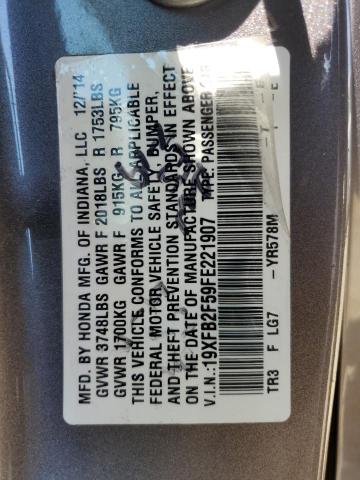 2015 HONDA CIVIC LX - 19XFB2F59FE221907