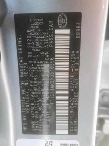 2021 TOYOTA CAMRY SE - 4T1G11AK5MU516396