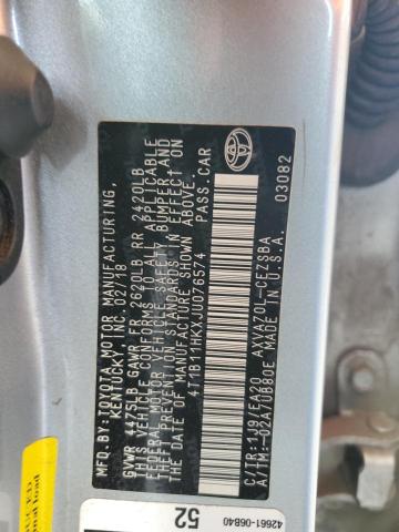 VIN 4T1B11HKXJU076574 2018 Toyota Camry, L no.12