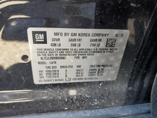 2019 CHEVROLET TRAX 1LT - KL7CJLSB2KB928083