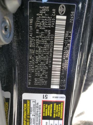 VIN 4T1R11AK9MU566193 2021 Toyota Camry, LE no.12