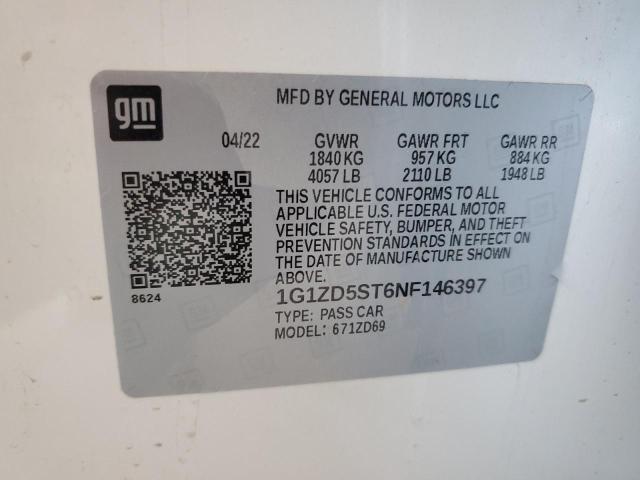 VIN 1G1ZD5ST6NF146397 2022 Chevrolet Malibu, LT no.13