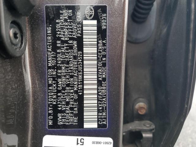 VIN 4T1B11HK6JU534529 2018 Toyota Camry, L no.12