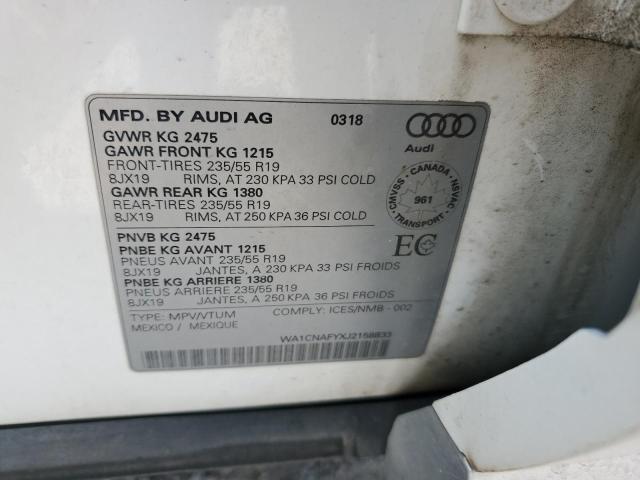 2018 AUDI Q5 PRESTIG WA1CNAFYXJ2158833