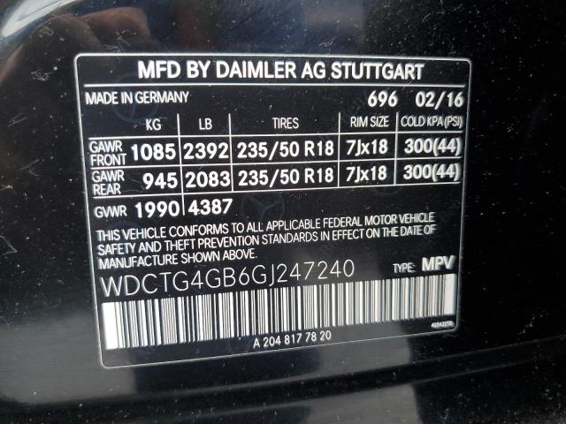 VIN WDCTG4GB6GJ247240 2016 Mercedes-Benz GLA-Class,... no.13