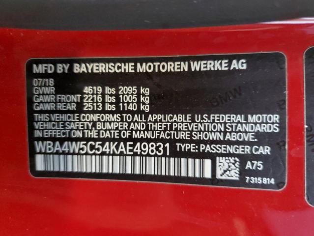 VIN WBA4W5C54KAE49831 2019 BMW 4 Series, 430XI no.12